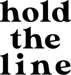 logo hold the line white